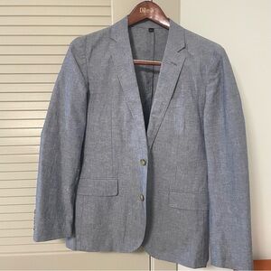 Chambray J. Crew Blazer, 36s (unaltered), light blue